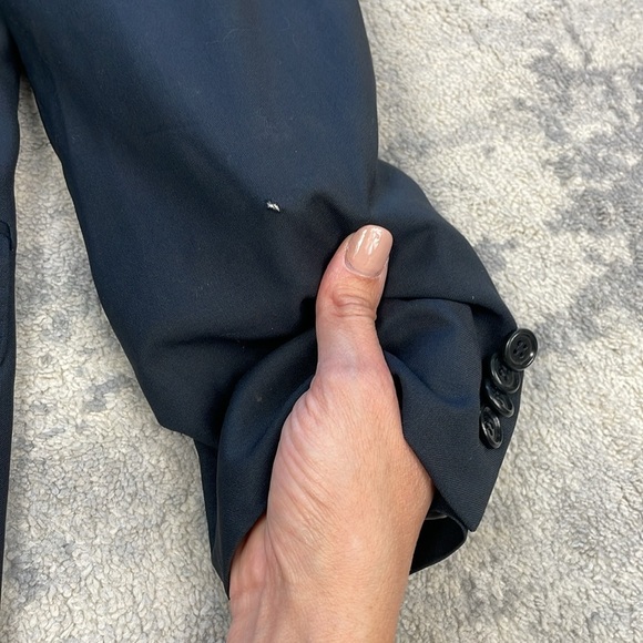 Jack Emerson Navy Blue Wool Blazer Suit Jacket G Napol IT Sz 46 - Picture 11 of 14